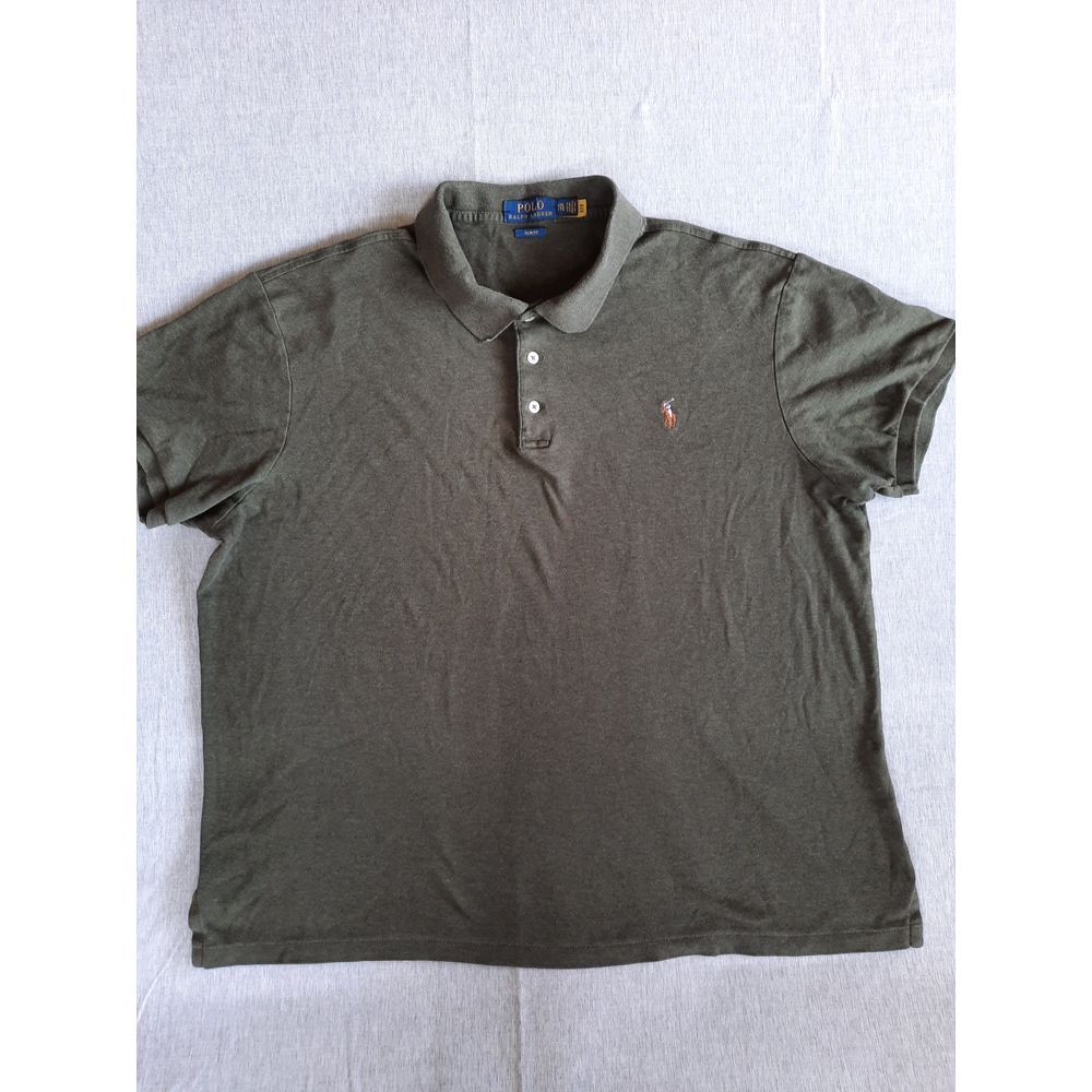 Polo Ralph Lauren Men XXL Slim Fit Modal Button Up Collar Military Green Shirt